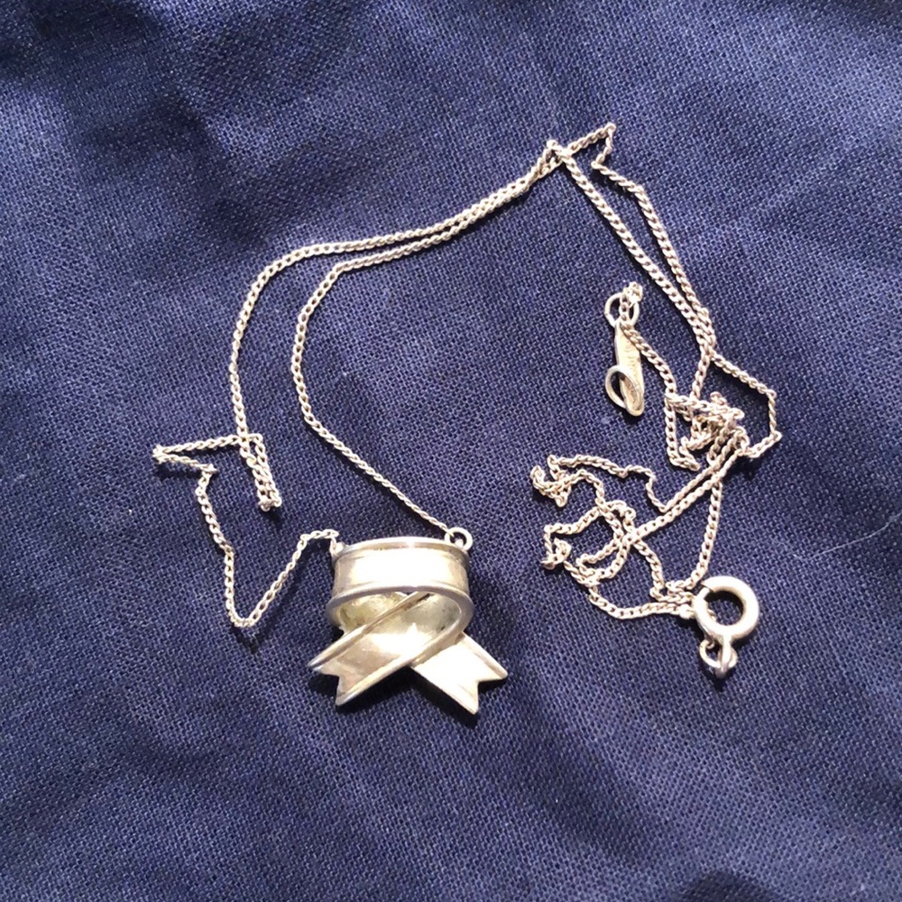 Tiffany Sterling Silver ribbon necklace